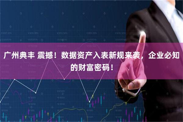 广州典丰 震撼！数据资产入表新规来袭，企业必知的财富密码！