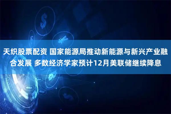 天织股票配资 国家能源局推动新能源与新兴产业融合发展 多数经济学家预计12月美联储继续降息